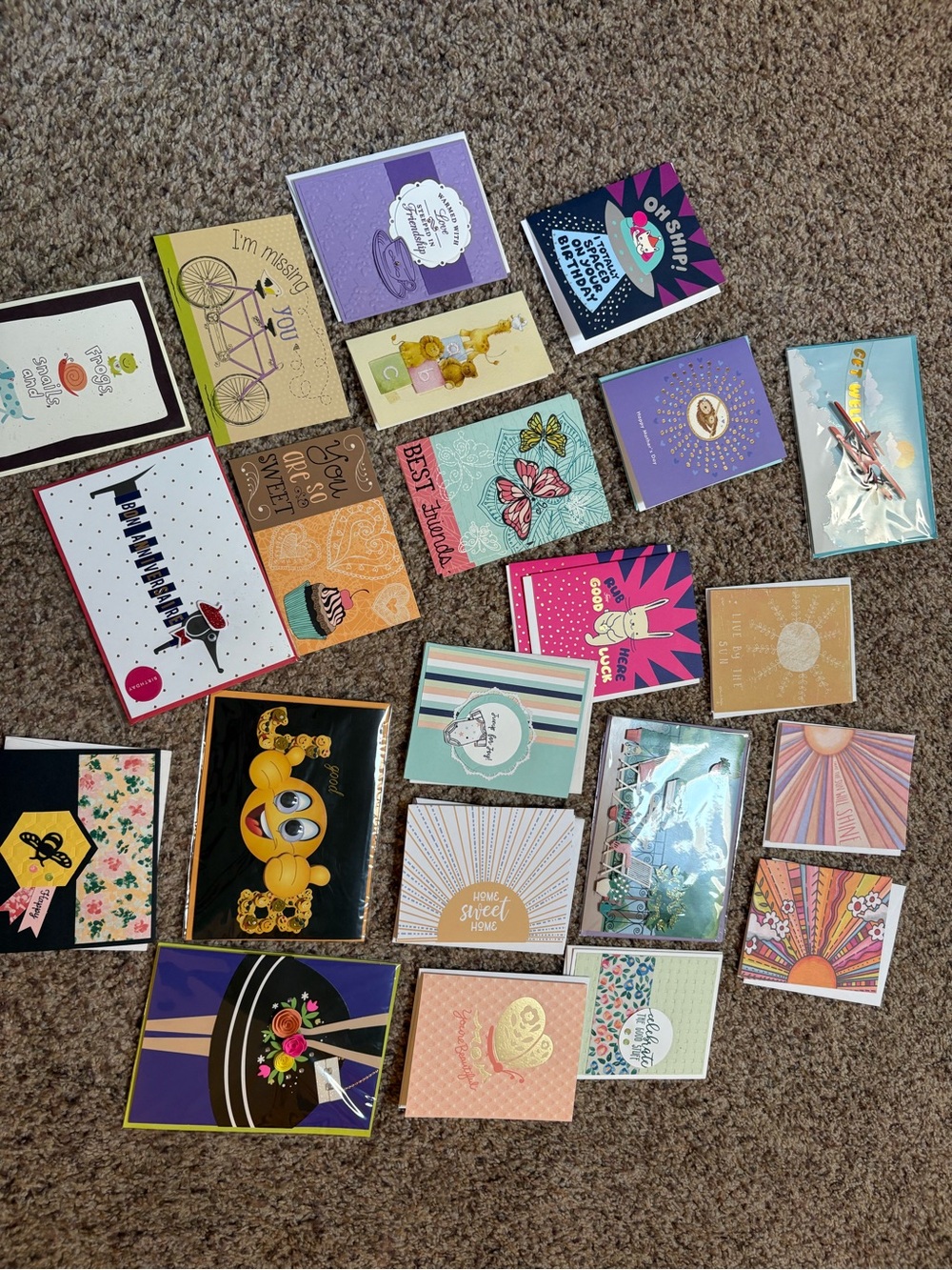 Mixed Assorted Greeting Card Lot - Colorful Designs